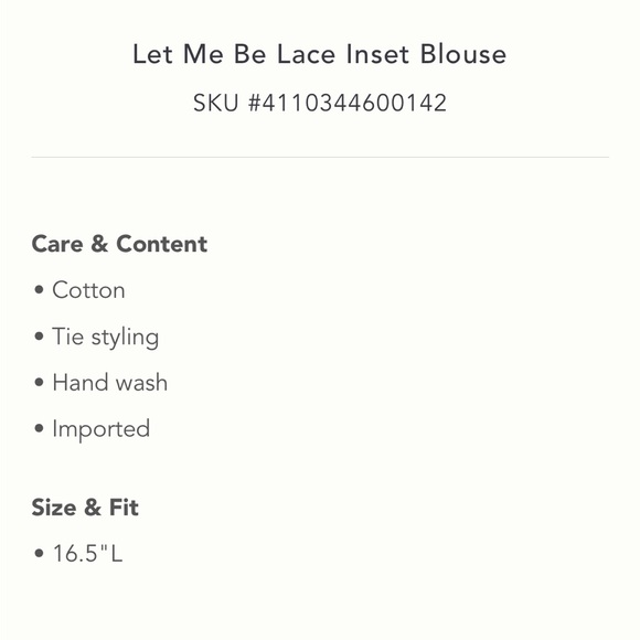 ✨ Anthropologie Lace Inset Blouse Sz L - Picture 5 of 5